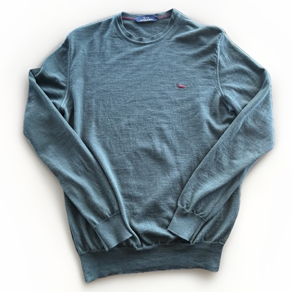 Harmont & Blaine Wool Sweater Men’s Small Pullover Green Made In Italy Crewneck - Picture 1 of 7
